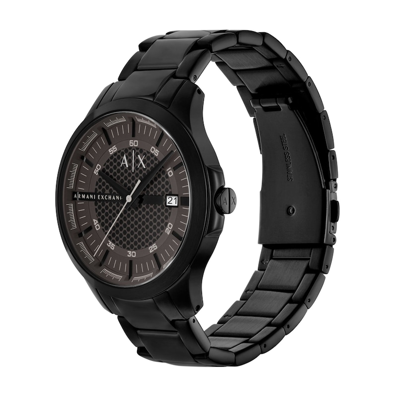 Main Image 3 of Men's Armani Exchange Black Ion-Plated Stainless Steel Watch with Gray Dial (Model: AX2464)