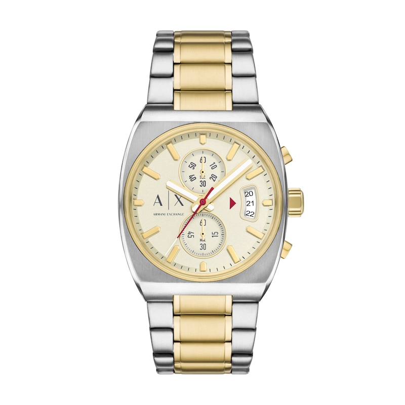 Main Image 1 of Men's Armani Exchange Two-Tone Ion-Plated Stainless Steel Chronograph Watch with Cream Dial (Model: AX2821)