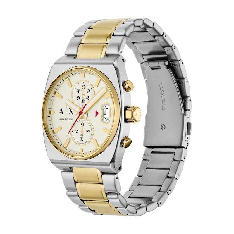 Main Image 3 of Men's Armani Exchange Two-Tone Ion-Plated Stainless Steel Chronograph Watch with Cream Dial (Model: AX2821)
