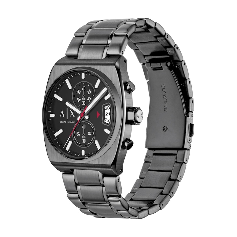 Main Image 3 of Men's Armani Exchange Gunmetal Ion-Plated Stainless Steel Chronograph Watch with Black Dial (Model: AX2823)