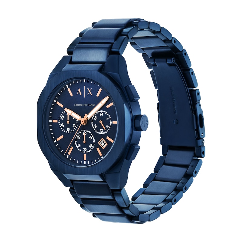 Main Image 3 of Men's Armani Exchange Blue Ion-Plated Stainless Steel Chronograph Watch with Blue Dial (Model: AX4189)