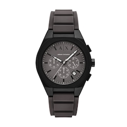 Men's Armani Exchange Black Ion-Plated Chronograph Watch with Gray Dial (Model: AX4191)