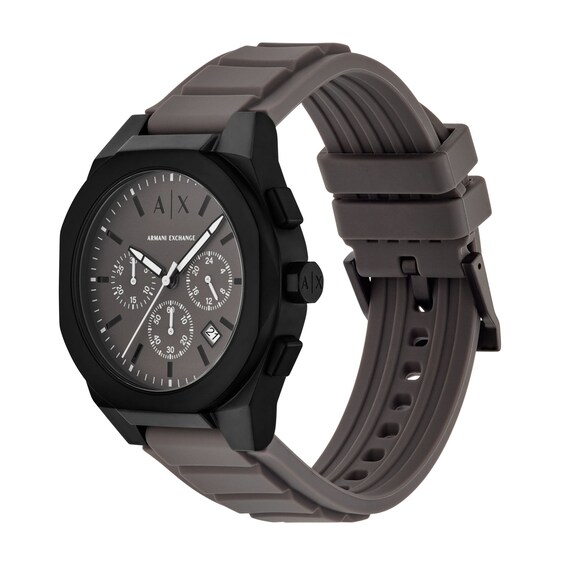 Men's Armani Exchange Black Ion-Plated Chronograph Watch with Gray Dial (Model: Ax4191)
