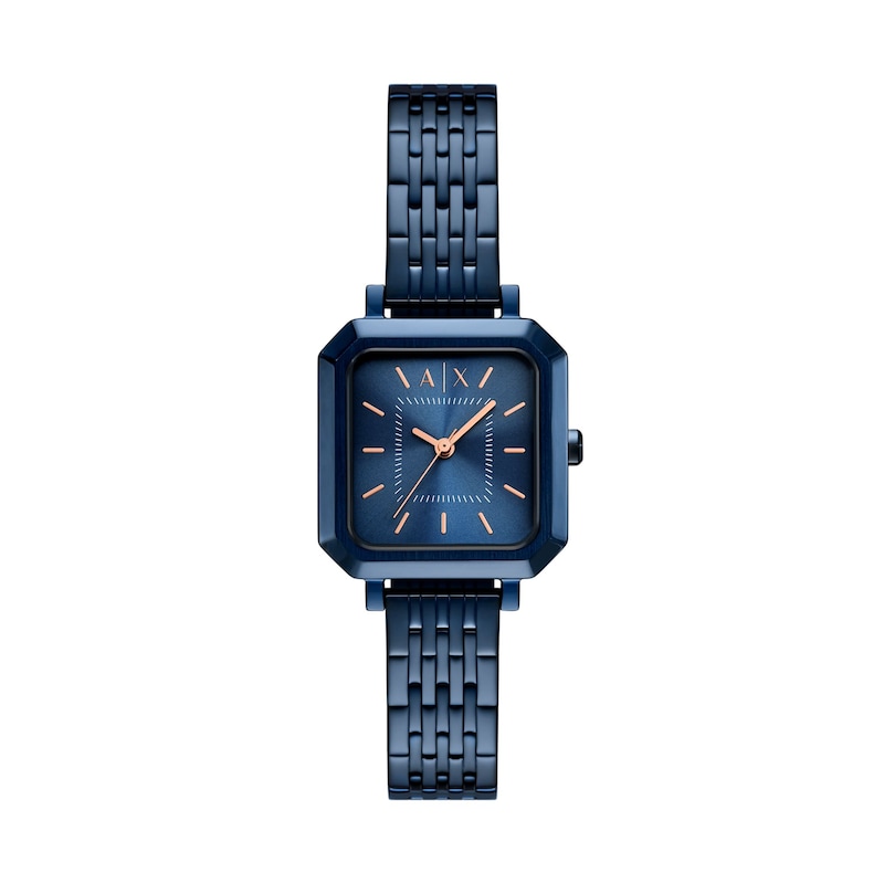 Main Image 1 of Ladies' Armani Exchange Blue Ion-Plated Stainless Steel Watch with Blue Dial (Model: AX5730)