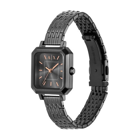 Ladies' Armani Exchange Gray Ion-Plated Stainless Steel Watch with Gray Dial (Model: Ax5732)