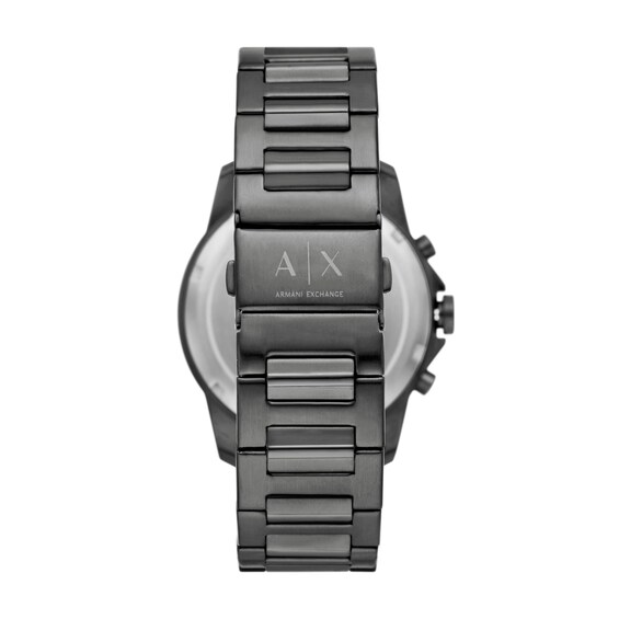 Men's Armani Exchange Gunmetal Gray Chronograph Watch with Gray Dial and Hematite Bracelet Set (Model: Ax7170Set)