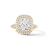 Thumbnail Image 1 of 3 CT. T.W. Cushion-Cut Certified Lab-Grown Diamond Double Frame Engagement Ring in 14K Gold (F/VS2)