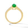 Thumbnail Image 2 of Pear-Shaped Emerald and 1/10 CT. T.W. Lab-Grown Diamond Ring in 10K Gold (F/VS2)