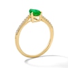 Thumbnail Image 4 of Pear-Shaped Emerald and 1/10 CT. T.W. Lab-Grown Diamond Ring in 10K Gold (F/VS2)