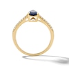 Thumbnail Image 2 of Pear-Shaped Blue Sapphire and 1/10 CT. T.W. Lab-Grown Diamond Ring in 10K Gold (F/VS2)