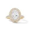 Thumbnail Image 1 of 3 CT. T.W. Oval Certified Lab-Grown Diamond Double Frame Engagement Ring in 14K Gold (F/VS2)