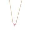Thumbnail Image 1 of Marquise-Cut Pink Tourmaline and Lab-Grown Diamond-Accent Necklace in 10K Gold (F/VS2)