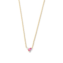 Marquise-Cut Pink Tourmaline and Lab-Grown Diamond-Accent Necklace in 10K Gold (F/VS2)