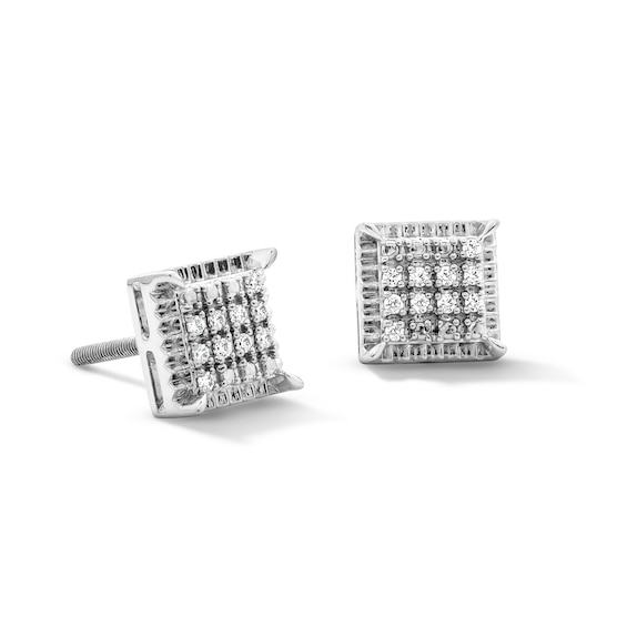 1/8 CT. T.w. Certified Lab-Grown Multi-Diamond Stud Earrings in Sterling Silver (F/Vs2)