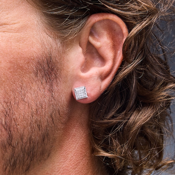 1/8 CT. T.w. Lab-Grown Multi-Diamond Stud Earrings in Sterling Silver (F/Vs2)