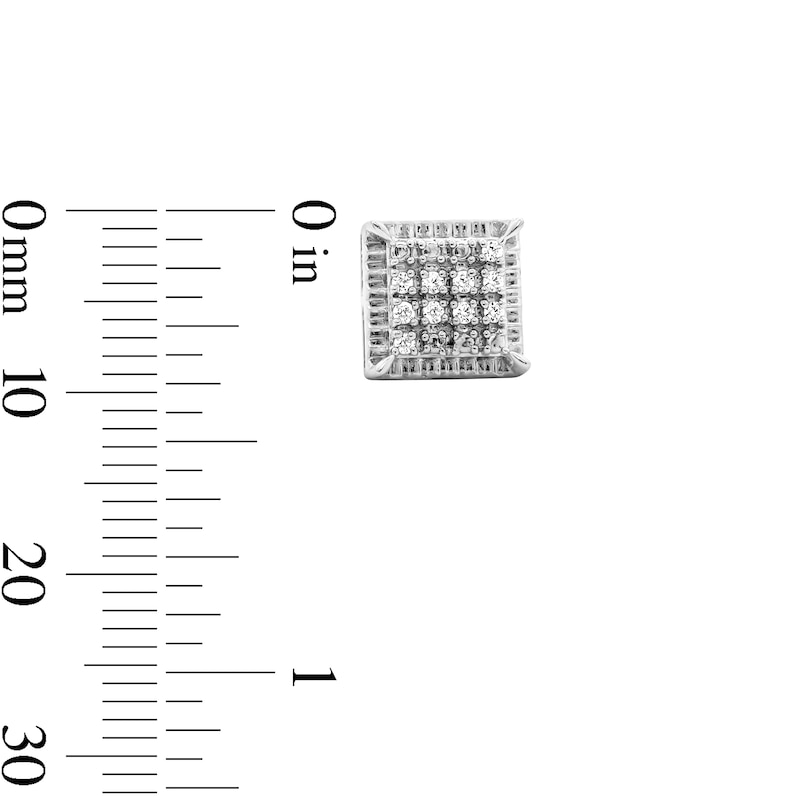 Main Image 2 of 1/8 CT. T.W.  Lab-Grown Multi-Diamond Stud Earrings in Sterling Silver (F/VS2)