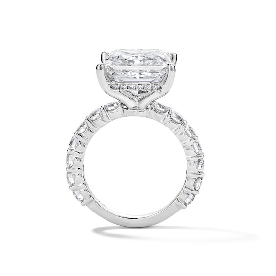 Vera Wang Love Collection 9.45 CT. T.w. Princess Certified Lab-Grown Diamond Engagement Ring in 14K White Gold (F/Vs2)
