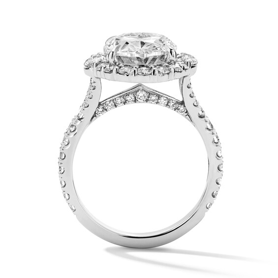 Vera Wang Love 5.18 Ct.t.w. Oval Certified Lab-Grown Diamond Halo Ring in 14K White Gold (F/Vs2)