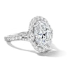 Thumbnail Image 4 of Vera Wang Love 5.18 CT.T.W. Oval Certified Lab-Grown Diamond Halo Ring in 14K White Gold (F/VS2)