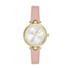Thumbnail Image 1 of Ladies' Kate Spade Gracie Gold-Tone IP Analog Watch with Silver-Tone Dial and Pink Leather Strap (Model: KSW1868)
