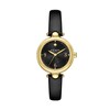 Thumbnail Image 1 of Ladies' Kate Spade Gracie Gold-Tone IP Analog Watch with Black Dial and Black Leather Strap (Model: KSW1869)