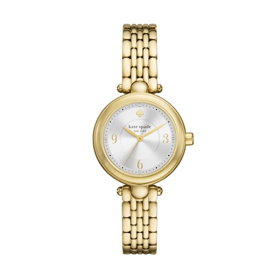 Ladies' Kate Spade Gracie Gold-Tone IP Analog Watch with Silver-Tone Dial (Model: Ksw1871)