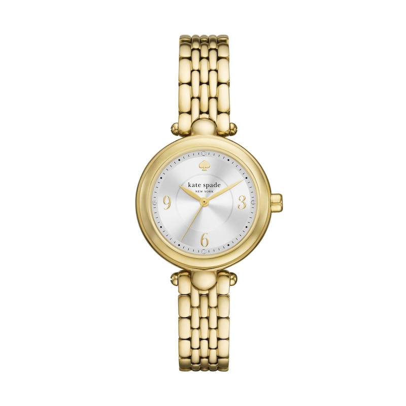 Main Image 1 of Ladies' Kate Spade Gracie Gold-Tone IP Analog Watch with Silver-Tone Dial (Model: KSW1871)