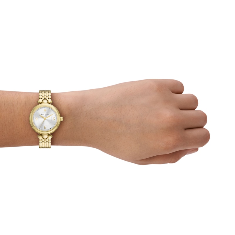 Main Image 2 of Ladies' Kate Spade Gracie Gold-Tone IP Analog Watch with Silver-Tone Dial (Model: KSW1871)