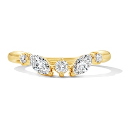 3/8 CT. T.W. Marquise-Cut and Round Lab-Grown Diamond Contour Anniversary Band in 14K Gold (F/VS2)