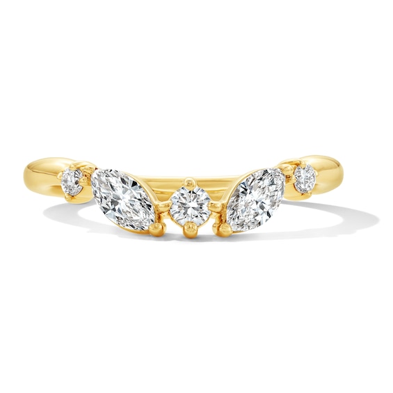 3/8 CT. T.w. Marquise-Cut and Round Lab-Grown Diamond Contour Anniversary Band in 14K Gold (F/Vs2)