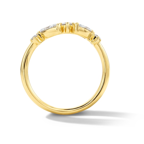3/8 CT. T.w. Marquise-Cut and Round Lab-Grown Diamond Contour Anniversary Band in 14K Gold (F/Vs2)