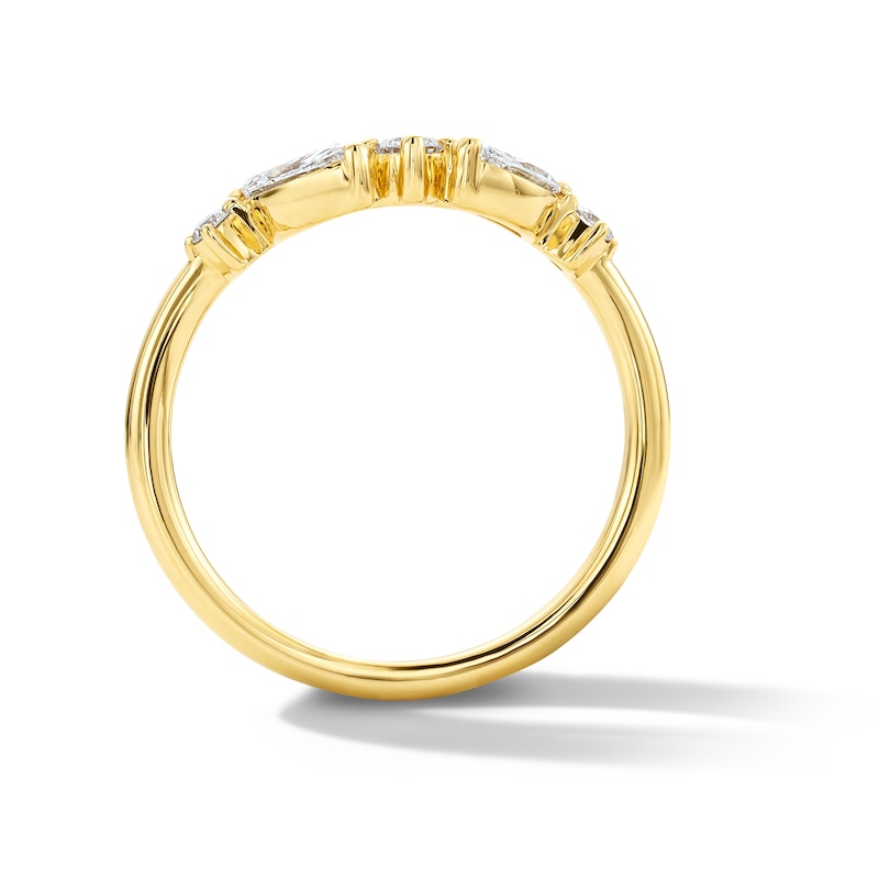 Main Image 3 of 3/8 CT. T.W. Marquise-Cut and Round Lab-Grown Diamond Contour Anniversary Band in 14K Gold (F/VS2)