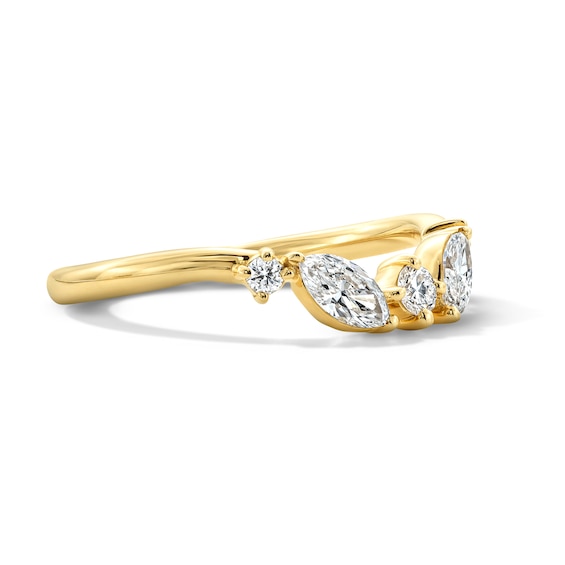 3/8 CT. T.w. Marquise-Cut and Round Lab-Grown Diamond Contour Anniversary Band in 14K Gold (F/Vs2)