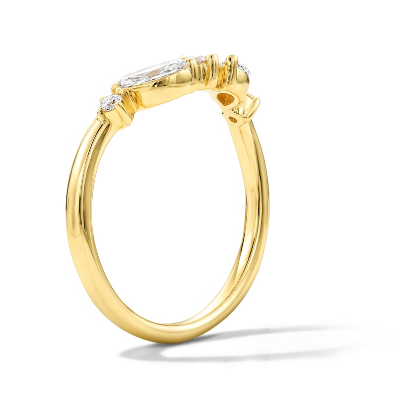 Main Image 5 of 3/8 CT. T.W. Marquise-Cut and Round Lab-Grown Diamond Contour Anniversary Band in 14K Gold (F/VS2)