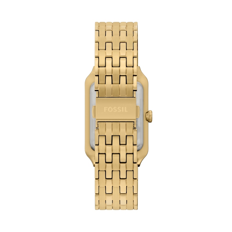 Main Image 4 of Ladies' Fossil Raquel Crystal Accent Gold-Tone IP Watch with Rectangle Black Dial (Model: ES5417)