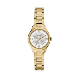 Ladies' Fossil Gilmore Gold-Tone IP with Silver-Tone and White Dial (Model: ES5421)