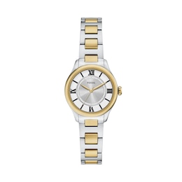 Ladies' Fossil Gilmore Two-Tone IP Watch with Silver-Tone and White Dial (Model: ES5422)