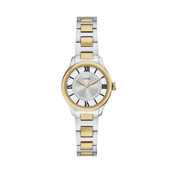 Ladies' Fossil Gilmore Two-Tone IP Watch with Silver-Tone and White Dial (Model: Es5422)