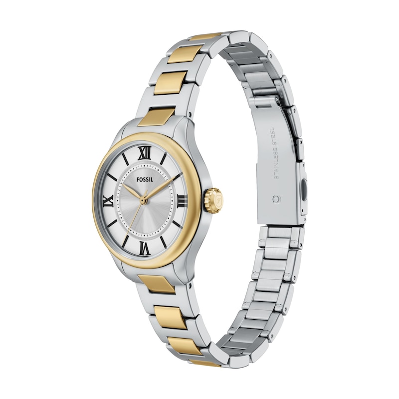 Main Image 3 of Ladies' Fossil Gilmore Two-Tone IP Watch with Silver-Tone and White Dial (Model: ES5422)