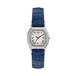 Ladies’ Fossil Harlow Octagonal Watch with Cream Dial and Blue Leather Strap (Model: ES5425)