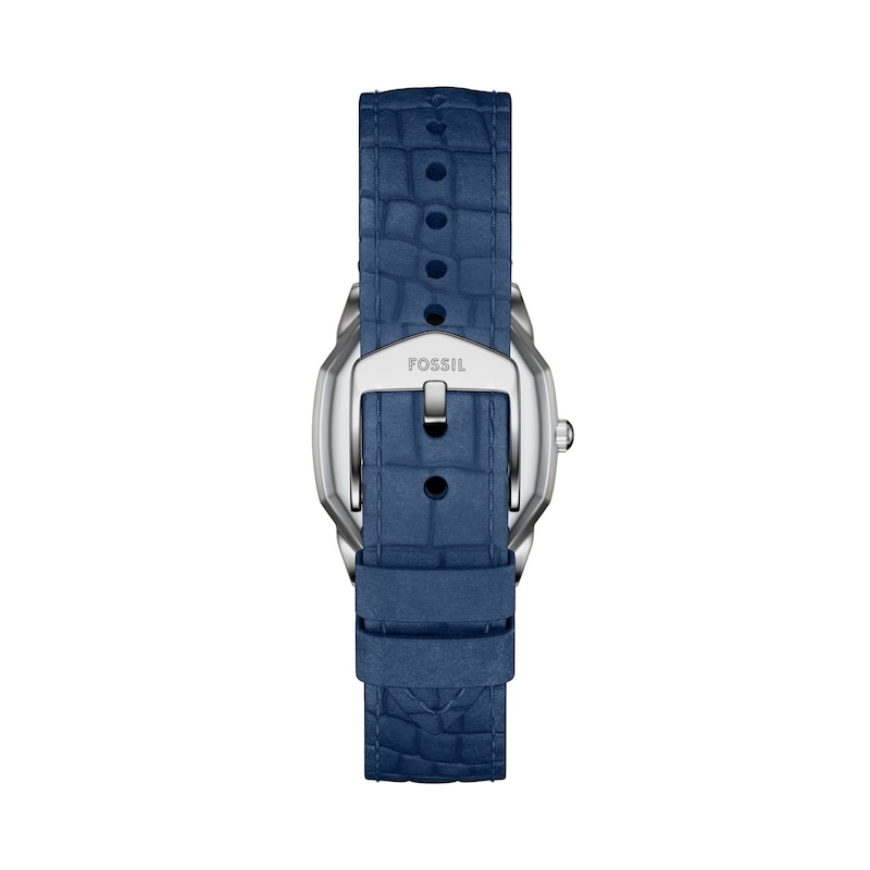 Main Image 4 of Ladies’ Fossil Harlow Octagonal Watch with Cream Dial and Blue Leather Strap (Model: ES5425)