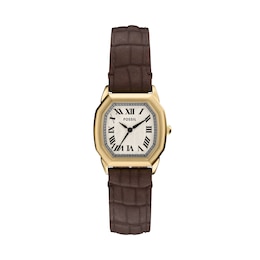 Ladies’ Fossil Harlow Octagonal Watch with Cream Dial and Brown Leather Strap (Model: ES5426)