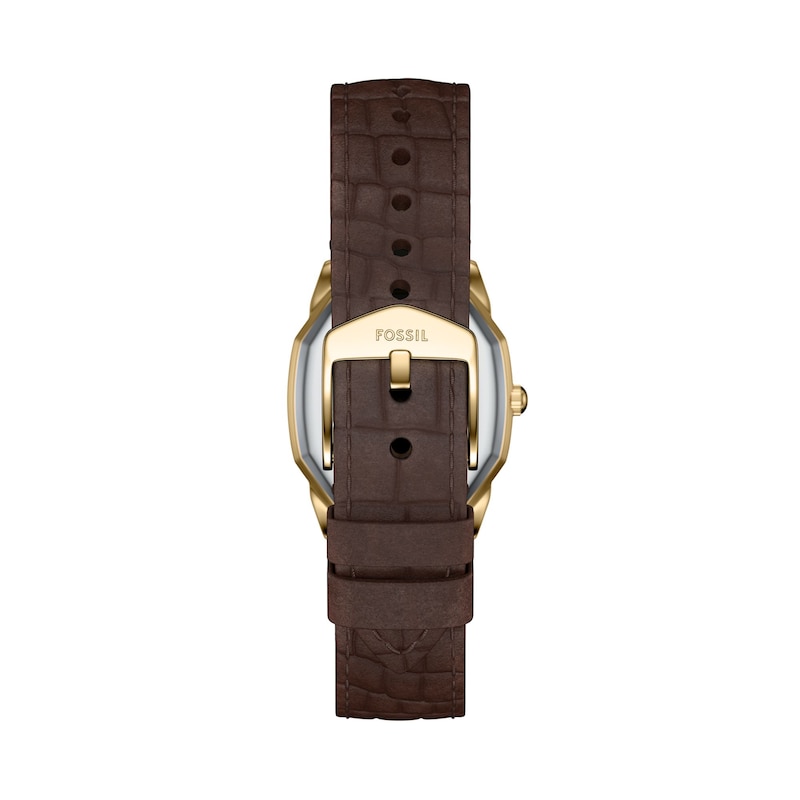 Main Image 4 of Ladies’ Fossil Harlow Octagonal Watch with Cream Dial and Brown Leather Strap (Model: ES5426)