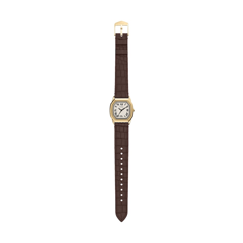 Main Image 5 of Ladies’ Fossil Harlow Octagonal Watch with Cream Dial and Brown Leather Strap (Model: ES5426)