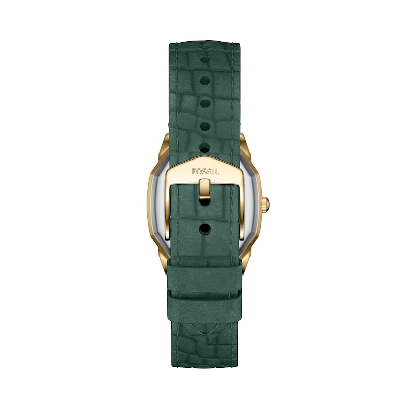 Main Image 4 of Ladies’ Fossil Harlow Octagonal Watch with Cream Dial and Green Leather Strap (Model: ES5427)