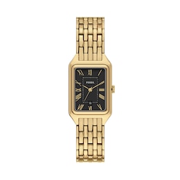Ladies' Fossil Raquel Yellow IP Watch with Rectangle Black Dial (Model: ES5434)