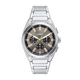 Men's Fossil Everett Chronograph Watch with Grey Dial (Model: FS6128)