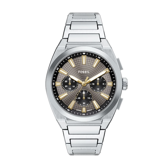 Men's Fossil Everett Chronograph Watch with Grey Dial (Model: Fs6128)