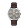 Thumbnail Image 1 of Men's Fossil Neutra White Stainless Steel Brown Leather Strap Chronograph Watch with Grey Dial (Model: FS6129)