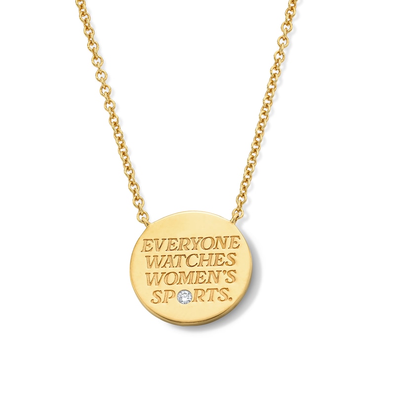 Main Image 2 of 1/15 CT. T.W. Certified Lab-Grown Diamond Disc Necklace in Sterling Silver with 14K Gold Plate (F/VS2)